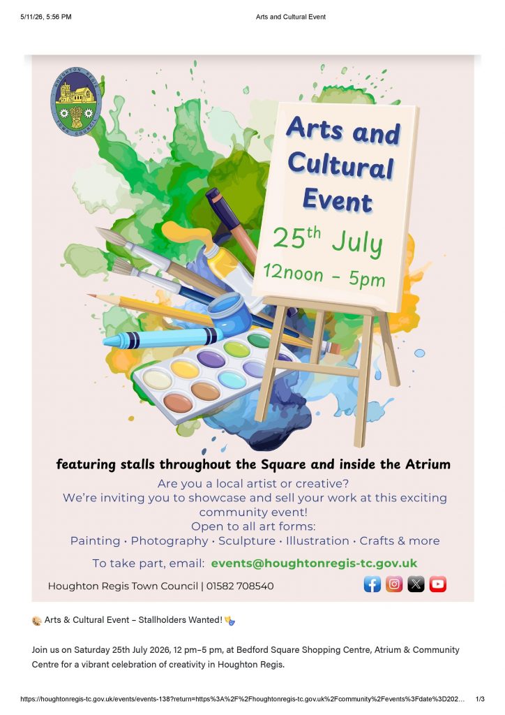Art & Cultural Event Bedford Square 25th July